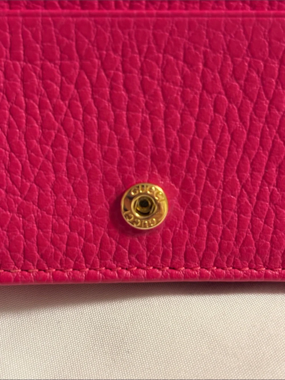 GUCCI Hot Pink Barbie Compact Wallet Pebbled Leather - Picture 6 of 8